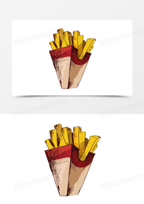 手绘薯条图片