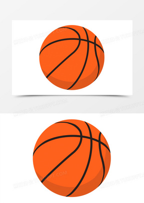 卡通手绘球类运动篮球元素