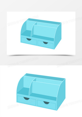 卡通手绘桌面收纳盒免抠元素