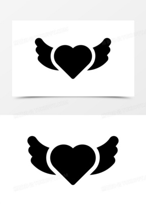 爱心带翅膀的符号图片