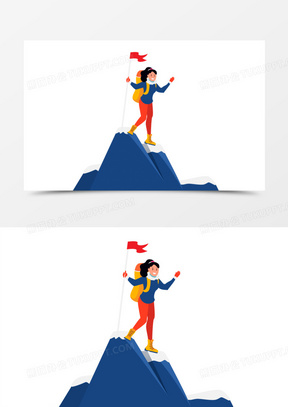 登山卡通图片素材