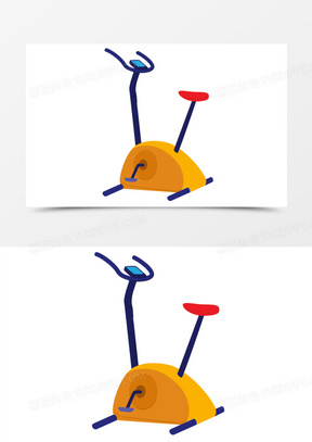 卡通手绘健身器材动感单车元素