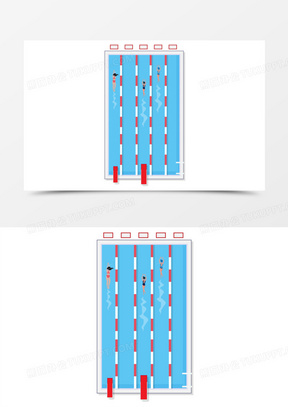 游泳赛道简笔画图片