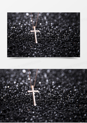黑色炫酷十字架项链