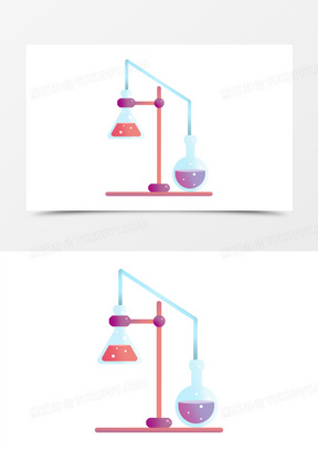 卡通手绘彩色渐变理科实验仪器元素