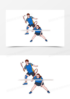 羽毛球卡通图片素材