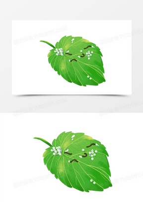 卡通手绘蚕宝宝破壳幼虫免抠素材