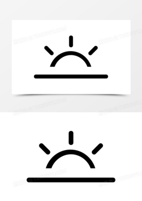 半个太阳在地平线天气符号中风图标