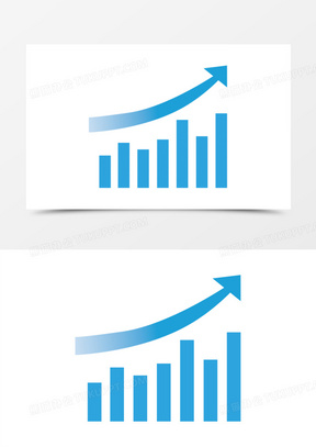 蓝色上升箭头数据素材