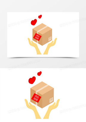 卡通手绘支援河北物资免抠素材