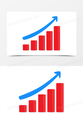 逐渐增加上升图标元素