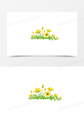 40黄花绿叶节气立秋10景深效果小黄花彩绘渲染10漫画清新黄花花海00