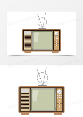 卡通手绘矢量老电视免抠元素
