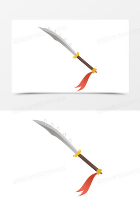 411卡通手绘古代兵器武器大刀元素150大刀210大刀90关工大刀90大刀40