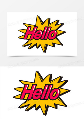 hello打招呼综艺花字爆炸贴设计