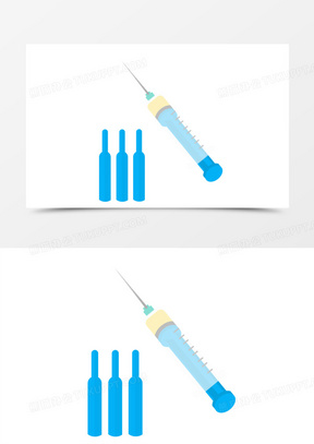 卡通手绘针筒疫苗注射免抠元素