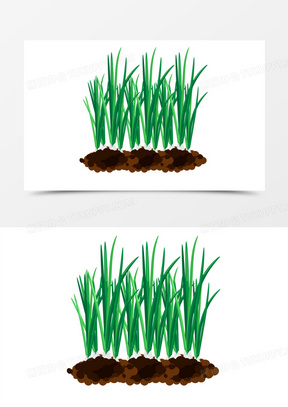 卡通手绘大蒜蒜苗种植免抠元素