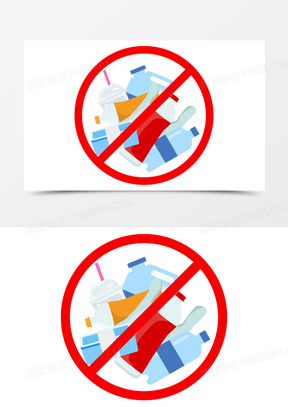 限塑令禁止物品矢量图标元素