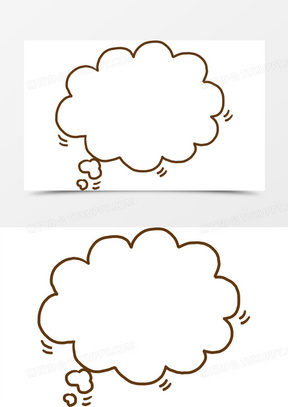 手绘卡通棕色线条对话框