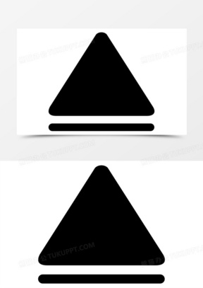 向上箭头的黑色三角形符号图标