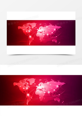 红色背景上的地图