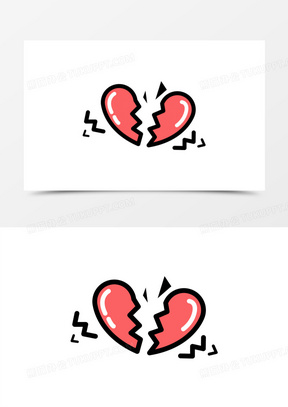 卡通手绘破碎的心免抠元素