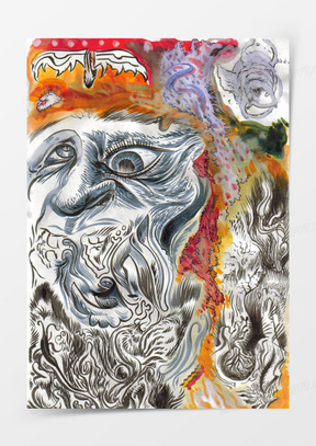 抽象变形人物油画