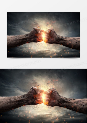 540手绘卡通拳头对抗免抠元素881简约vs对抗红蓝竞赛背景2328商务红蓝