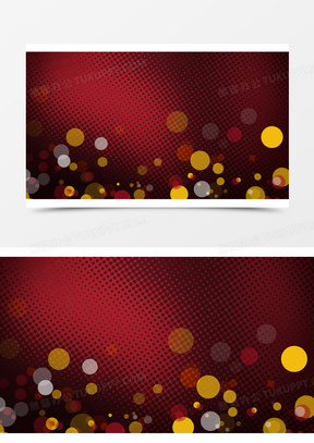 红底黄色圆形黄斑海报背景