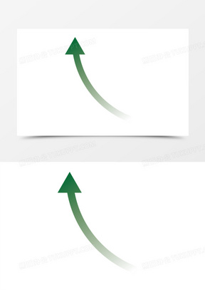 绿色上升箭头曲线