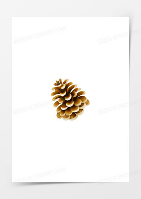 黄色卡通松塔元旦