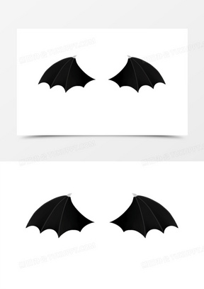 卡通手绘恶魔翅膀装饰元素