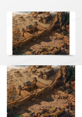 古代城墙游戏场景原画