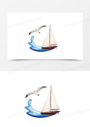 海鸥帆船海洋