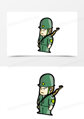 边防战士站岗卡通图片图片