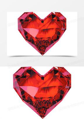 红色立体宝石爱心