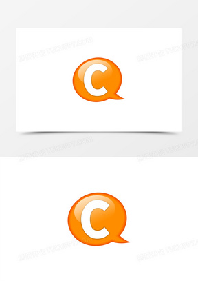 橙色气泡字母c图标