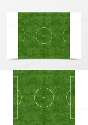 俯视卡通足球场绿茵场