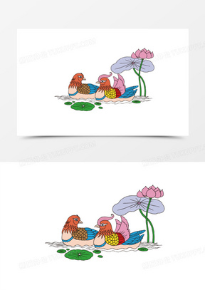 矢量一堆鸳鸯