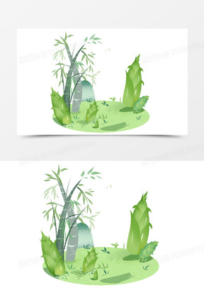 竹林画法动漫图片