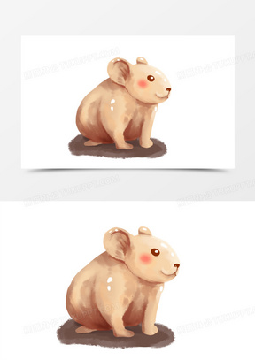 手绘卡通保护动物伊犁鼠兔素材