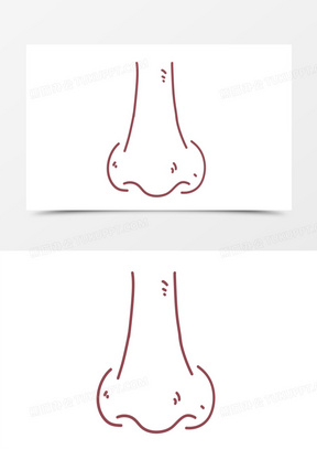 手绘卡通线条鼻子正面素材