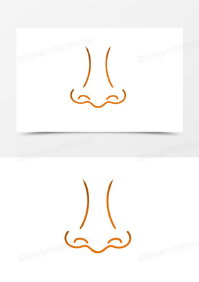 手绘线条鼻子免抠元素