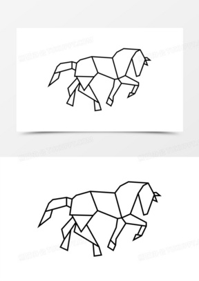 马的形状的多边形的形状图标