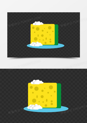 卡通手绘海绵块免抠元素