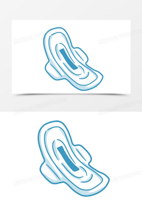 手绘卡通生理期卫生巾素材