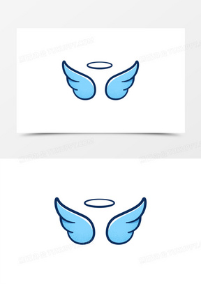 天使翅膀光环装饰元素