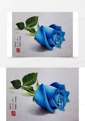 单支蓝色玫瑰蓝色妖姬
