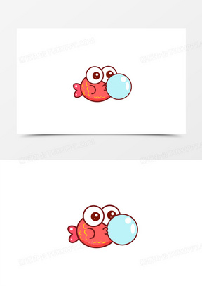 吹泡泡红色小鱼