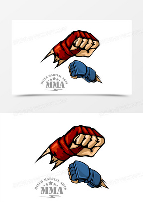 卡通拳头漫画图标